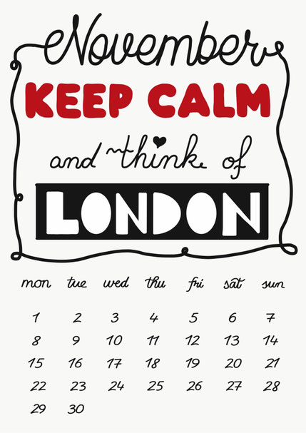 Kostenloser London Wandkalender zum ausdrucken 