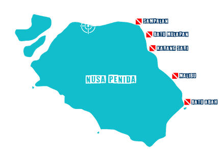 East Nusa Penida dive sites map