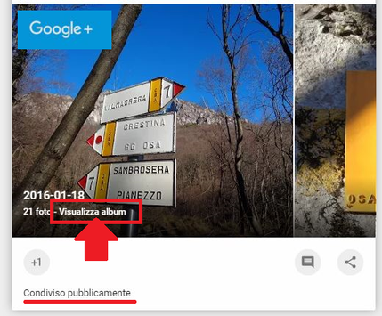 Per vedere le gallerie fotografiche su Google+ (2016)