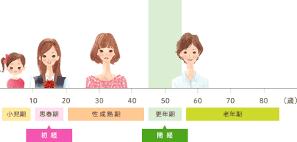 更年期は45～55歳頃