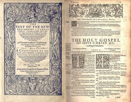 1589 Fulke Confutation Bible, Douay Rheims, Bishops Bib