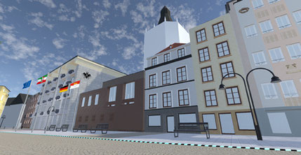 Straßenzug in Köln in 3D