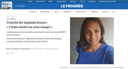 Le Progrès : toxicité des implants Essure®