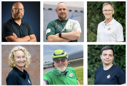 Der gewählte Aufsichtsrat des TSV Schwarzenbek (von oben links: Sven Reinke, Thies Dieckert, Volker Buck // von unten links: Michaela Buck, Martin Schiefer, Max-Julian Kiesel).