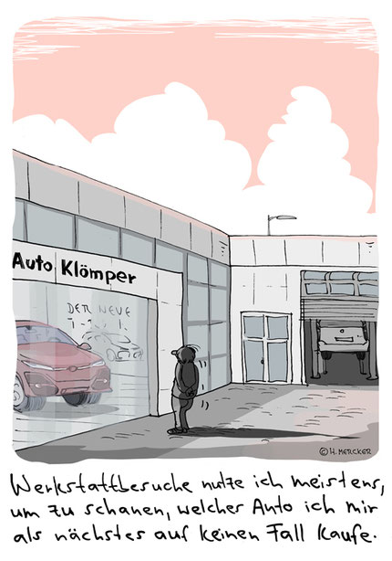 Autos werden auch nicht schöner. Cartoon von H. Mercker 