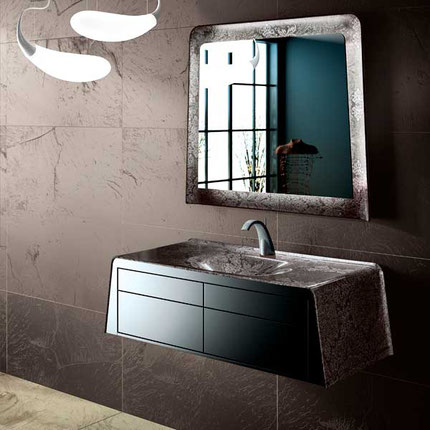 salle de bain texture smo plan vasque en béton de synthèse lignes épurées
