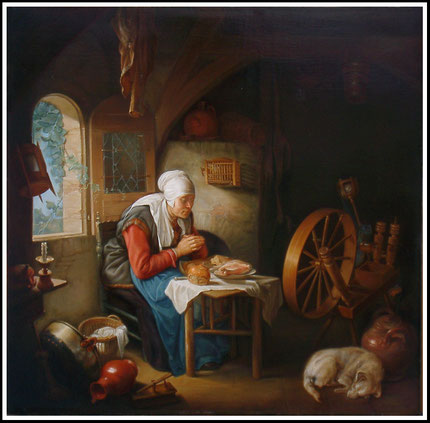 Kopie von Gerard Dou " Das Tischgebet der Spinnerin"