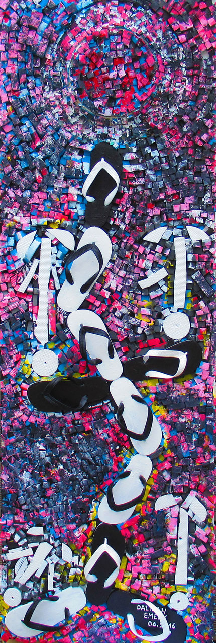 Tableau Abstrait De Grand Format PATH OF PARADISE / CHEMIN DU PARADIS de Dalilah EMERY (50 x 150 cm)