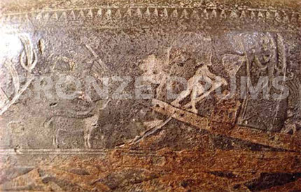 PPNM Ceremonial big drum: decoration detail on the cylinder