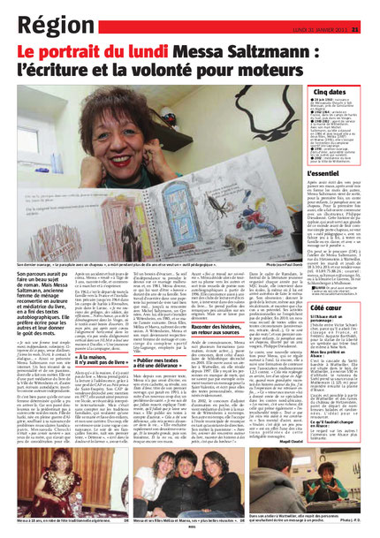 1 page entière  dans l'Alsace,  Merci Magaly Claudel