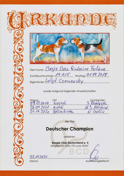 Bagio Boss Gintarine Fortuna * Lord James *, Czarnowsky , Beagle, Beagle, Beagle, Beagle, Beagle, Champions, Winner, the Best, Love, Star