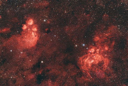 emission nebula, Katzenpfotennebel, Hummernebel, randnebel, rim nebula, narrowband astrophotography, Jill, Linda, Krattiger