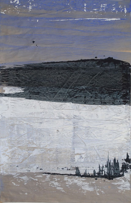 "18-010" - Acrylique sur papiers encollés, 109 x 70 cm, 2018