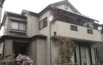 上尾市の戸建住宅、外壁塗装・屋根塗装工事前の写真