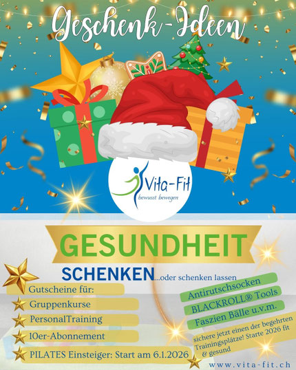Geschenkideen | Gesundheit schenken, Gutscheine, Kurse u.v.m. - Vita-Fit Bewegungsraum in Hunzenschwil