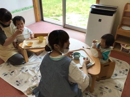 そらぐみさんも離乳食をいっぱい食べていましたよ！