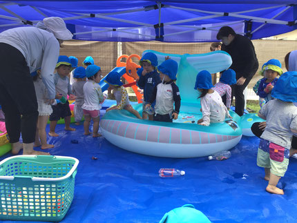 6月から始まった水遊び・プール遊びが今日でおしまいです。