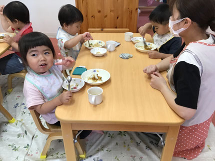 ピカピカに食べていっぱいおかわりしていました！