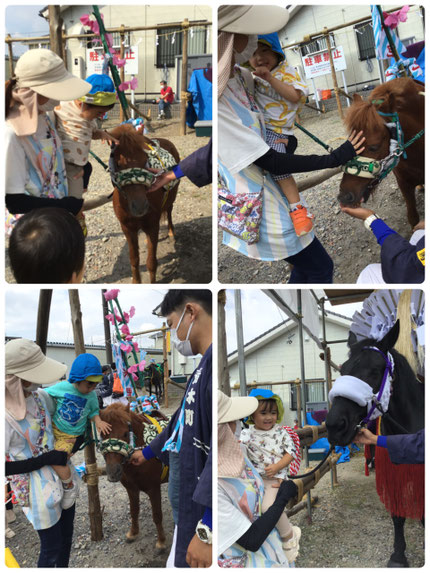 触ってみたいお友達は馬をなでさせてもらいました。