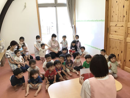 「頭にくっついた！」「お腹にくっついた！」と魚がどこにくっついたかをおおきな声で教えてくれましたよ！