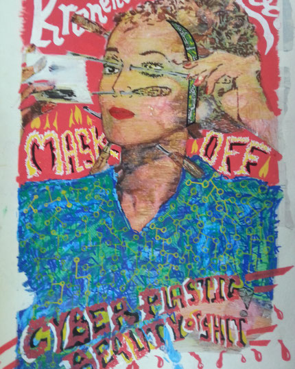 Techniques mixtes & transferts d'images sur papier, 30X40cm, 2019