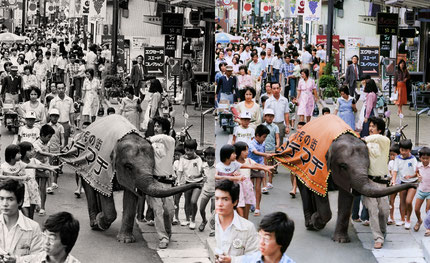 1977（昭和52）年9月18日、金沢市竪町商店街