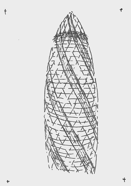 St. Mary Axe Skyscraper Sketch Heidi Mergl Architect
