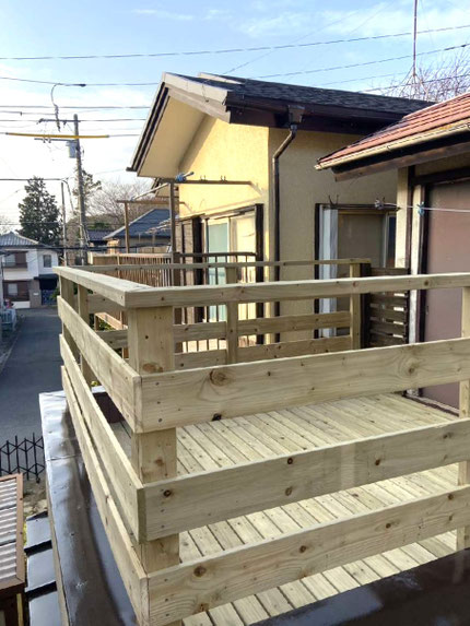 外構リフォーム　ルーフバルコニー　施工後　佐倉市　スリーエイトホーム