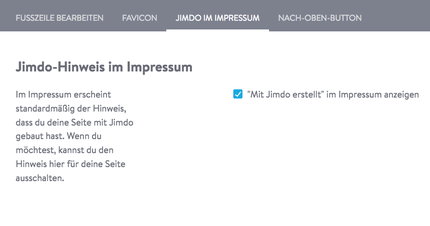 Bild: Jimdo Impressumsbox ausblenden
