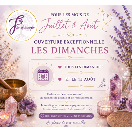 cabinet bien-être à Billom ouvert les dimanches - Fée d'énergie ouvert les dimanches de juillet 2026