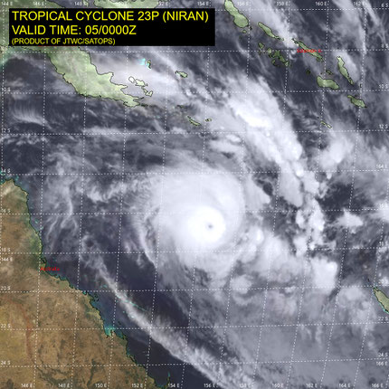 Satellite image of Tropical Cyclone Niran. From JTWC