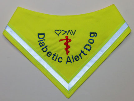 Halstuch Kenndecke Diabetic Alert Dog, Diabetikerwarnhund, Diabetis , Diabetiker