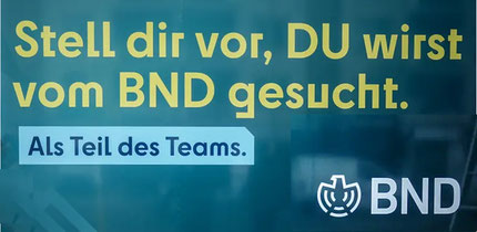 Personalsuche des Bundesnachrichtendienstes (Bild: BND)  