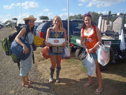 Secret Garden Party carrying stuff.