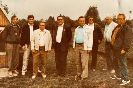 Abb. 13: W. Beele, D. Stübner, W. Stellmacher, C. Quilitzsch, W. Lattorff, P. Keller u. K.-H. Schüller (Archivbild, 1990)
