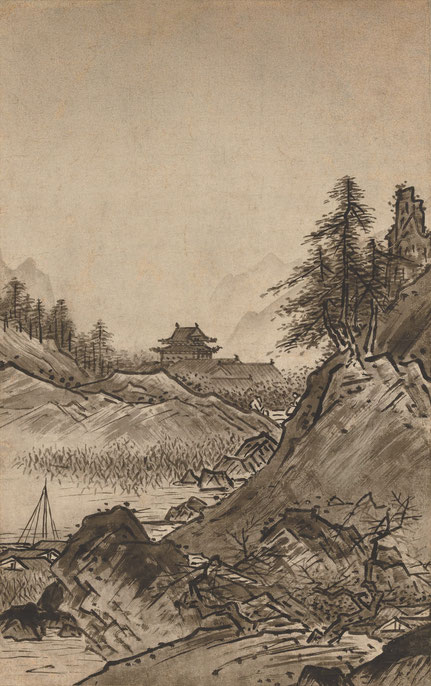 国宝　 秋冬山水図（右） 雪舟筆 　室町時代（15世紀）  東京国立博物館蔵　通期展示