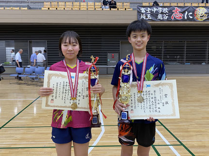 個人戦アベック優勝:高橋青葉(星槎中)&大野颯真(星槎中)