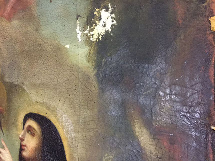 Altes Ölgemälde vor der Restaurierung durch das Atelier Alina Cesár