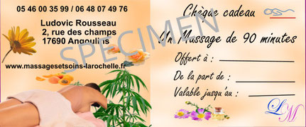 cheque cadeau massage