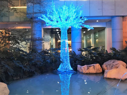 Christmas Tree with Blue Lights (1st), Eastwood City, Philippines