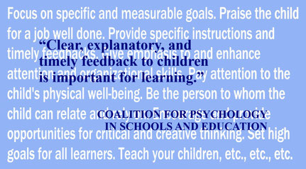 COALITION FOR PSYCHOLOGY IN SCHOOLS AND EDUCATION Quote about Children