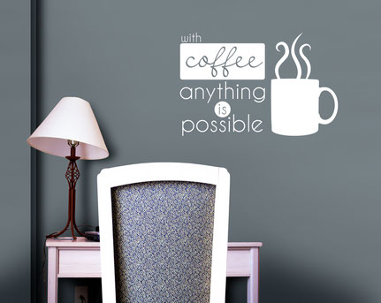 Retro style design with coffee anything is possible that would be perfect for you kitchen or in a café.
