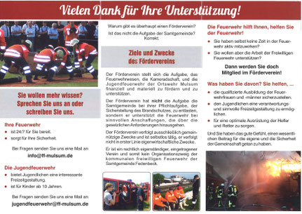 Flyer Förderverein FF Mulsum