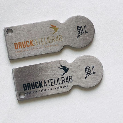 Druckatelier46 - Einkaufswagenlöser  mit Logo