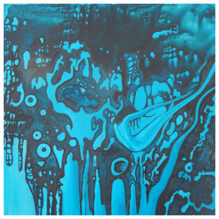 KeimZeit, Acrylfarbe, Spachtelmasse auf Leinwand, 100x100cm, 2013
