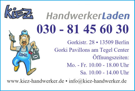 #Kiezhandwerker  #HandwerkerBerlin  #BerlinHandwerk  #Reinickendorf  #Tegel  #Waidmannslust  #Lübars  #Hermsdorf  #Frohnau  #Konradshöhe  #Tegelort  #Heiligensee  #Wittenau  #NachbarschaftBerlin  #BerlinKiez  #SupportLocalBerlin  #HandwerkVorOrt  #BerlinE