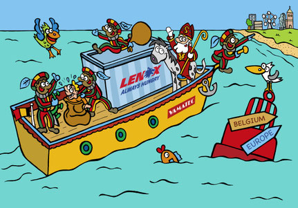 Dirk Van Bun Illustraties & Vormgeving - bedrijfsillustratie - Vamatec - Sinterklaas