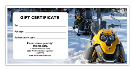 Gift Certificat - Snowmobile Ride