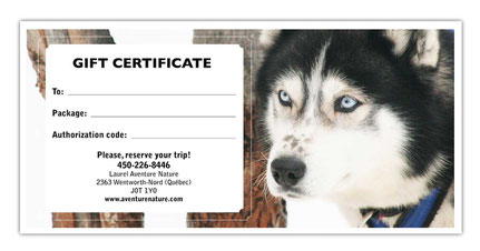 Gift Certificat - Dogsled Ride