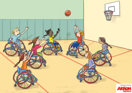 Rollstuhlbasketball, Basketball-Rollstuhl, Menschen mit Behinderung, Gehbehinderung, Handicap, Körperbehinderung